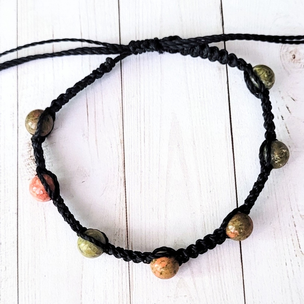 Unakite Macrame Bracelet - Picture 3 of 3